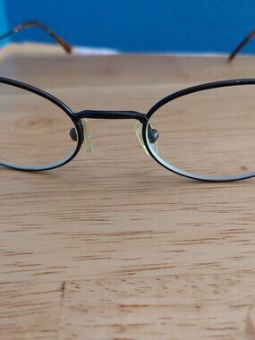 Vintage MODO 164 Black Rim Metal Oval Glasses Made in Italy